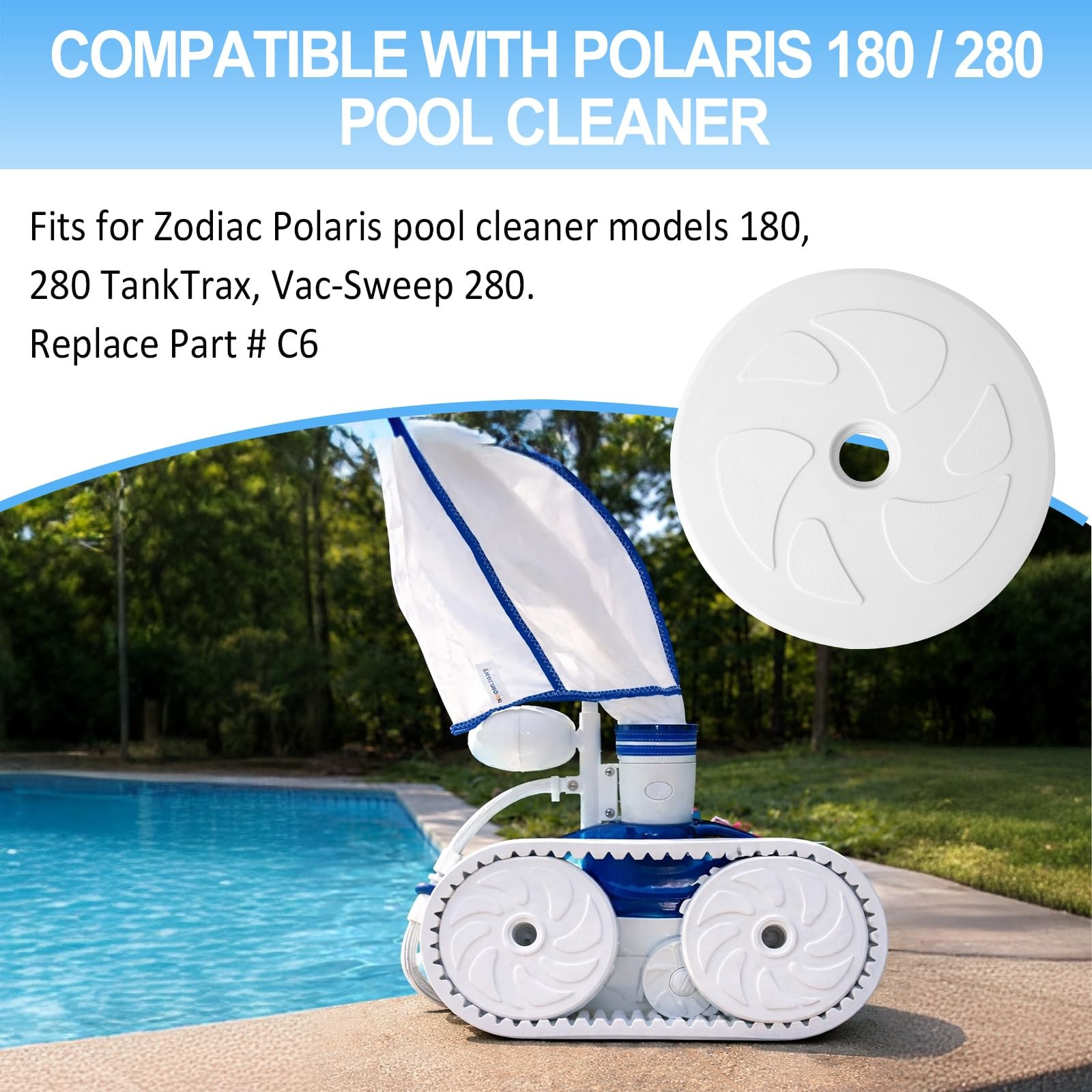 Pool Cleaner Parts Kit For Polaris 180 280 C6 Wheels C60 C80 Bearings C55 Screws