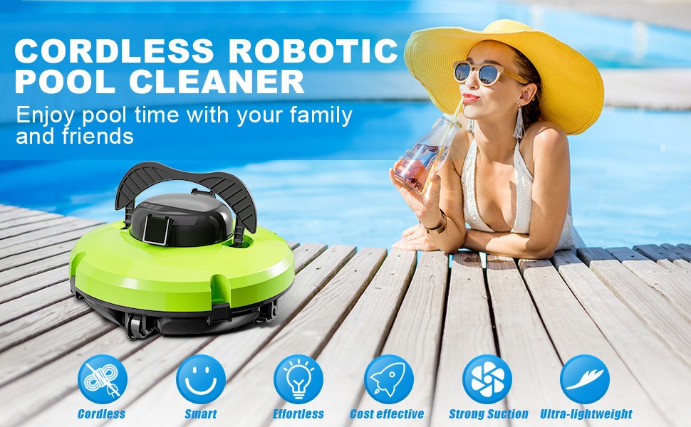 Kosgho PZ0-18,Cordless Pool Vacuum Cleaner for In Ground & Above Ground Pools