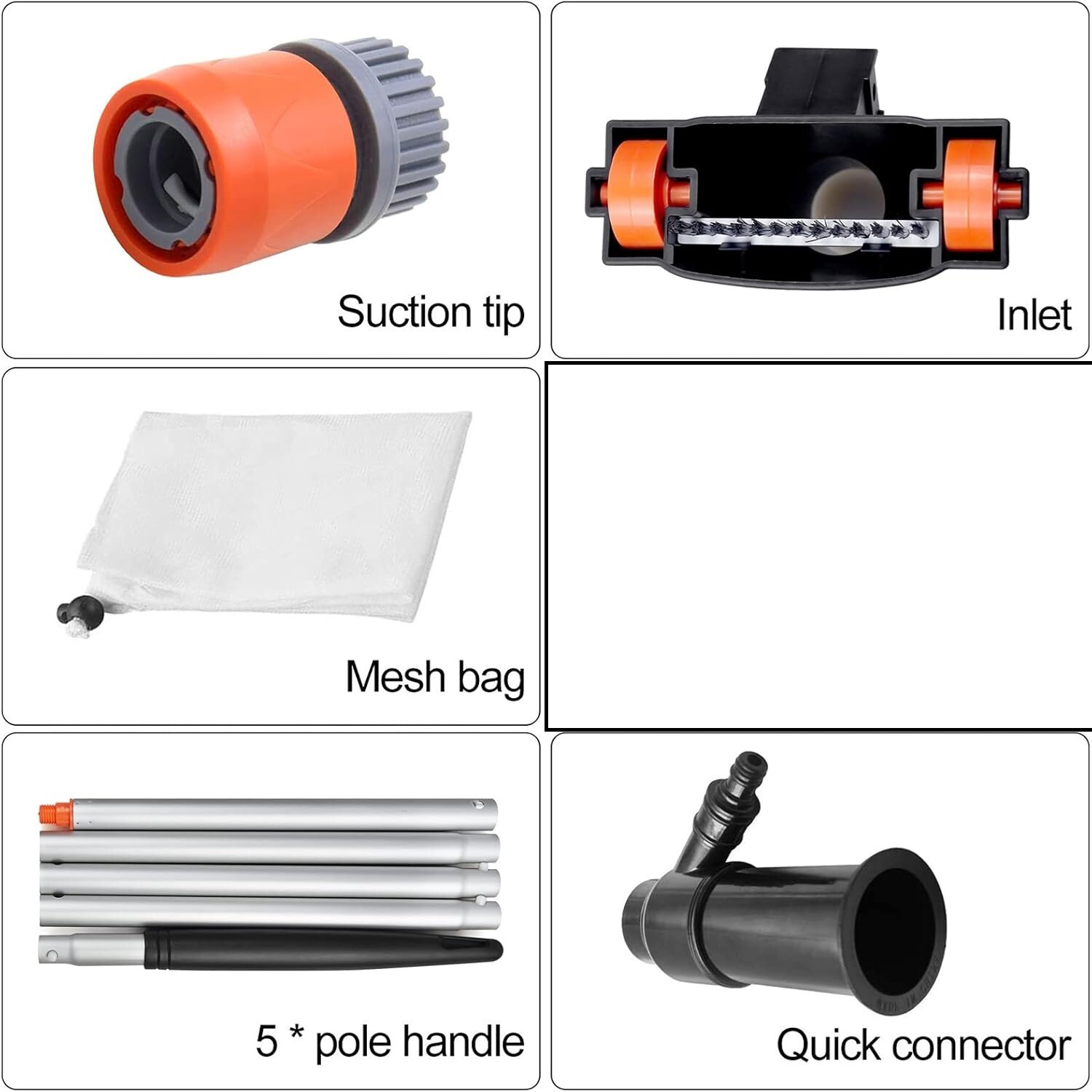 Handheld Vacuum Swimming Pool Jet Cleaner 5Section Pole Ground Spa Pond Fountain