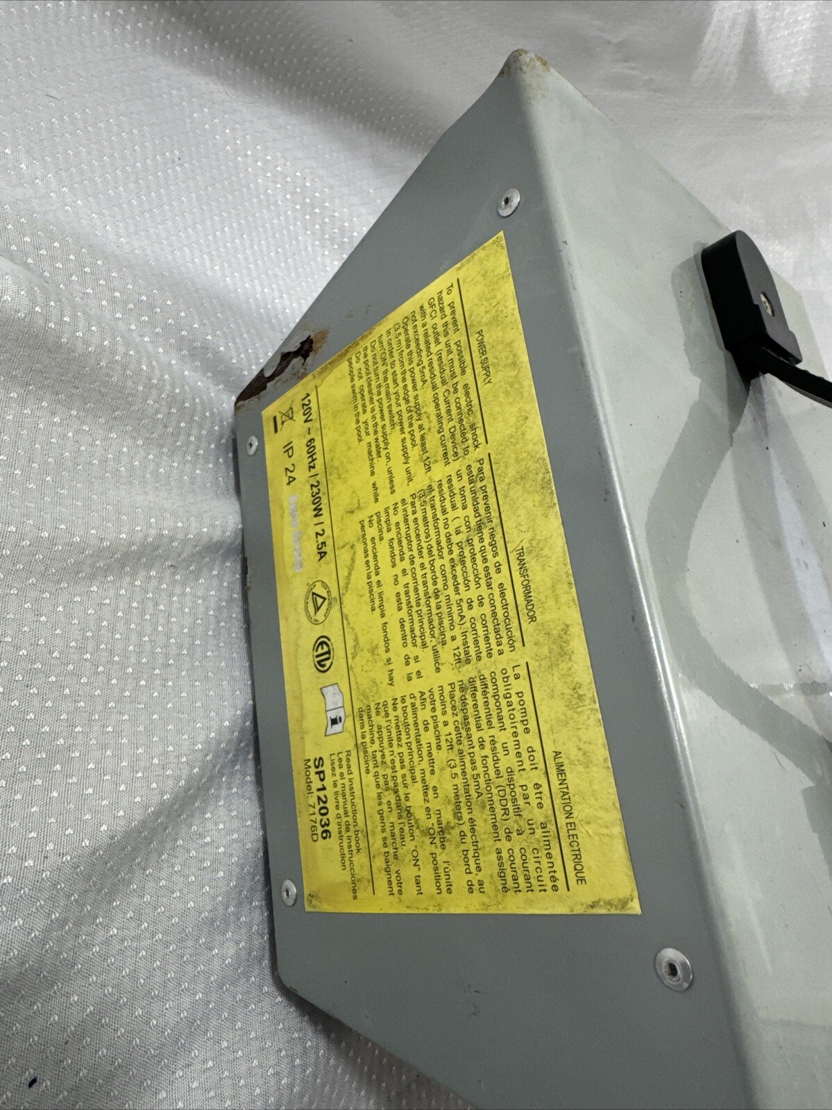 PowerControl Pool Power Supply 120 ~ 60Hz / 230W / 2.5A Model 7176D Works