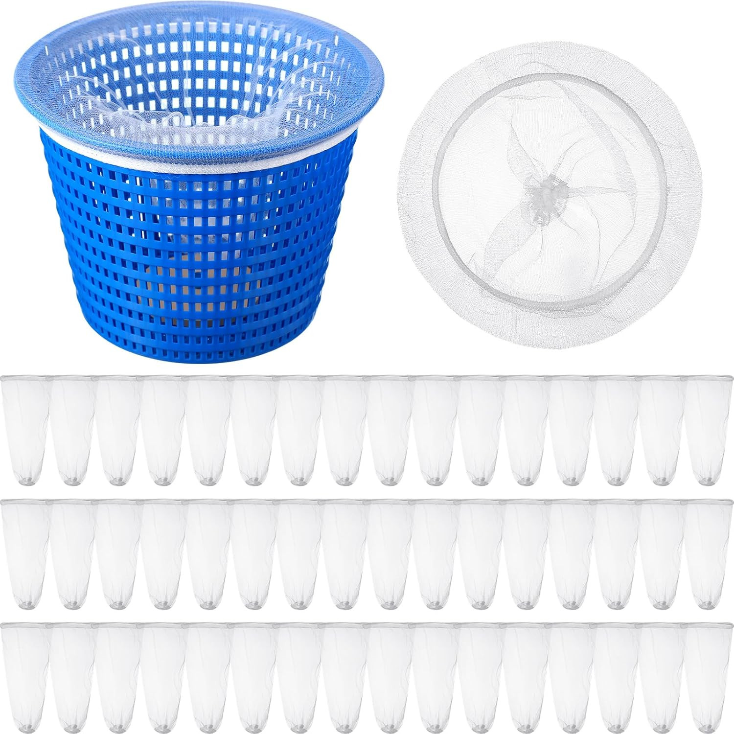 100 Pcs Pool Skimmer Socks Pool Filter Socks for Skimmer Basket Inground or abov