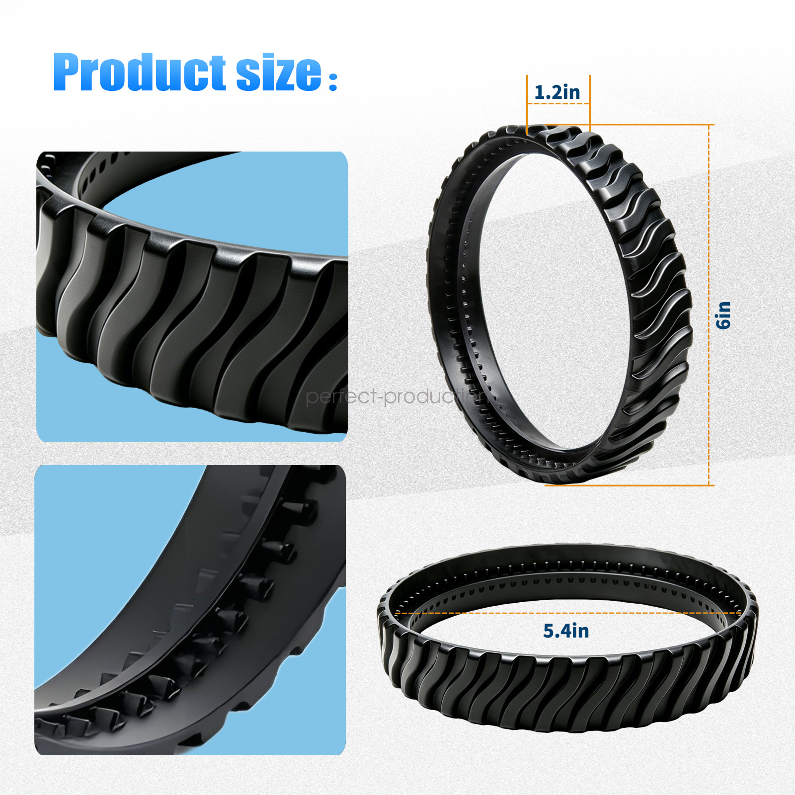 R0526100 Set of 2 Track Pool Cleaner Wheel Tire For Zodiac Baracuda MX8 / MX6