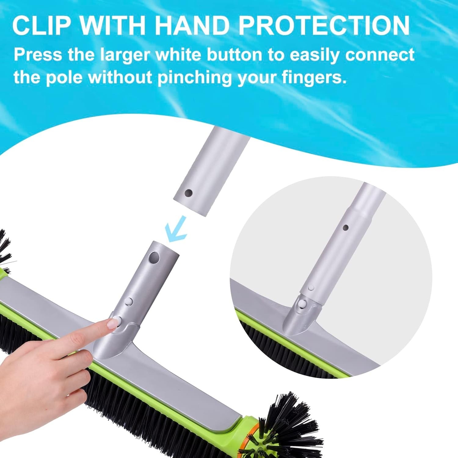 Ergonomic 17.5&Prime; Pool Brush with Hemispherical Bristles for Efficient Cleaning