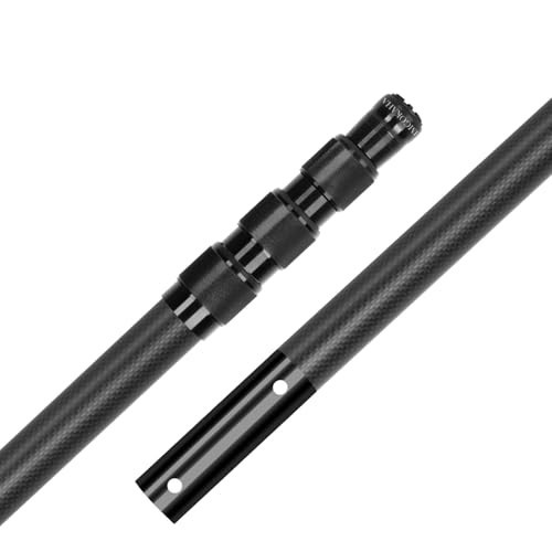 15FT Carbon Fiber Telescopic Pool Cleaning Pole – Heavy Duty Skimmer Net Tool