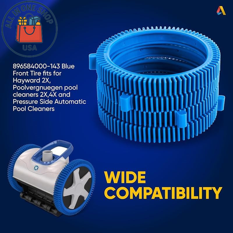 Blue Front Tire Kit for Hayward Pool Cleaners and Phoenix Models 2-Pack
