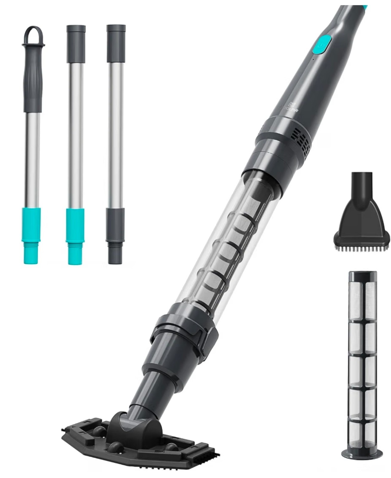Handheld Pool Vacuum for Above Ground Pool & Hot Tub Vacuum, with 2 Brush Heads