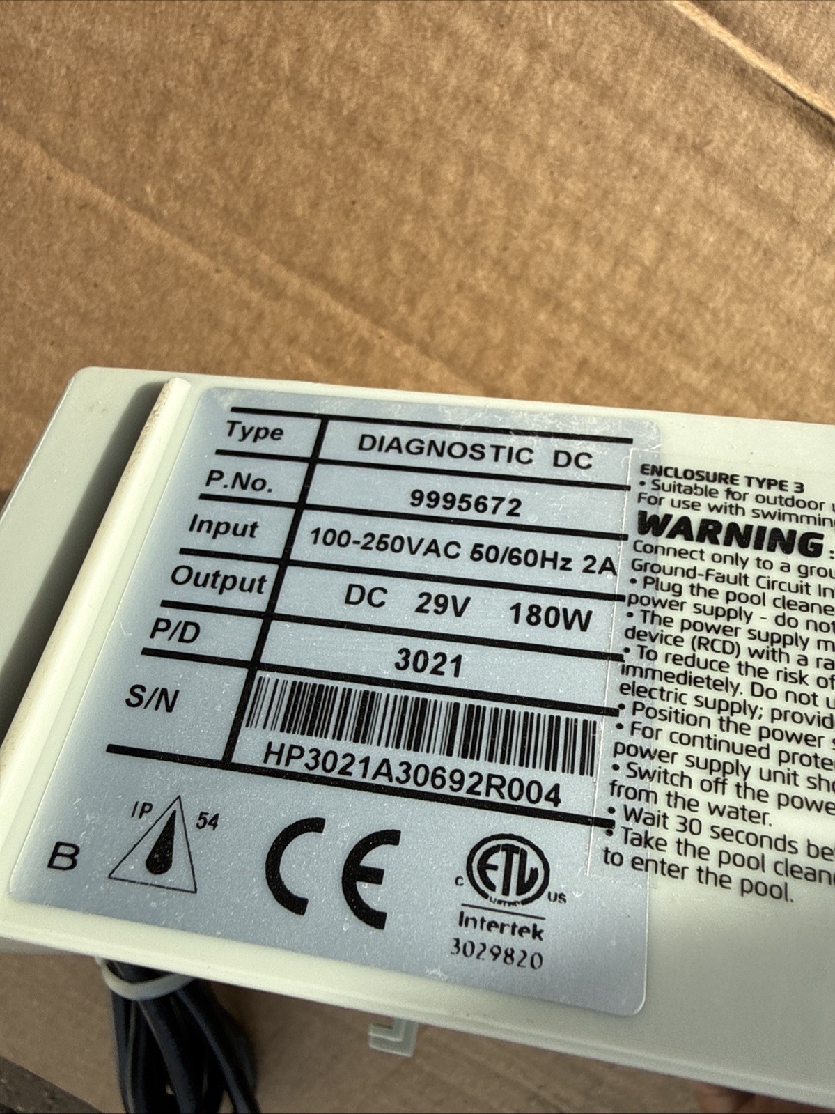 Genuine Authentic OEM Maytronics Dolphin Power Supply 9995672 Demo Unit