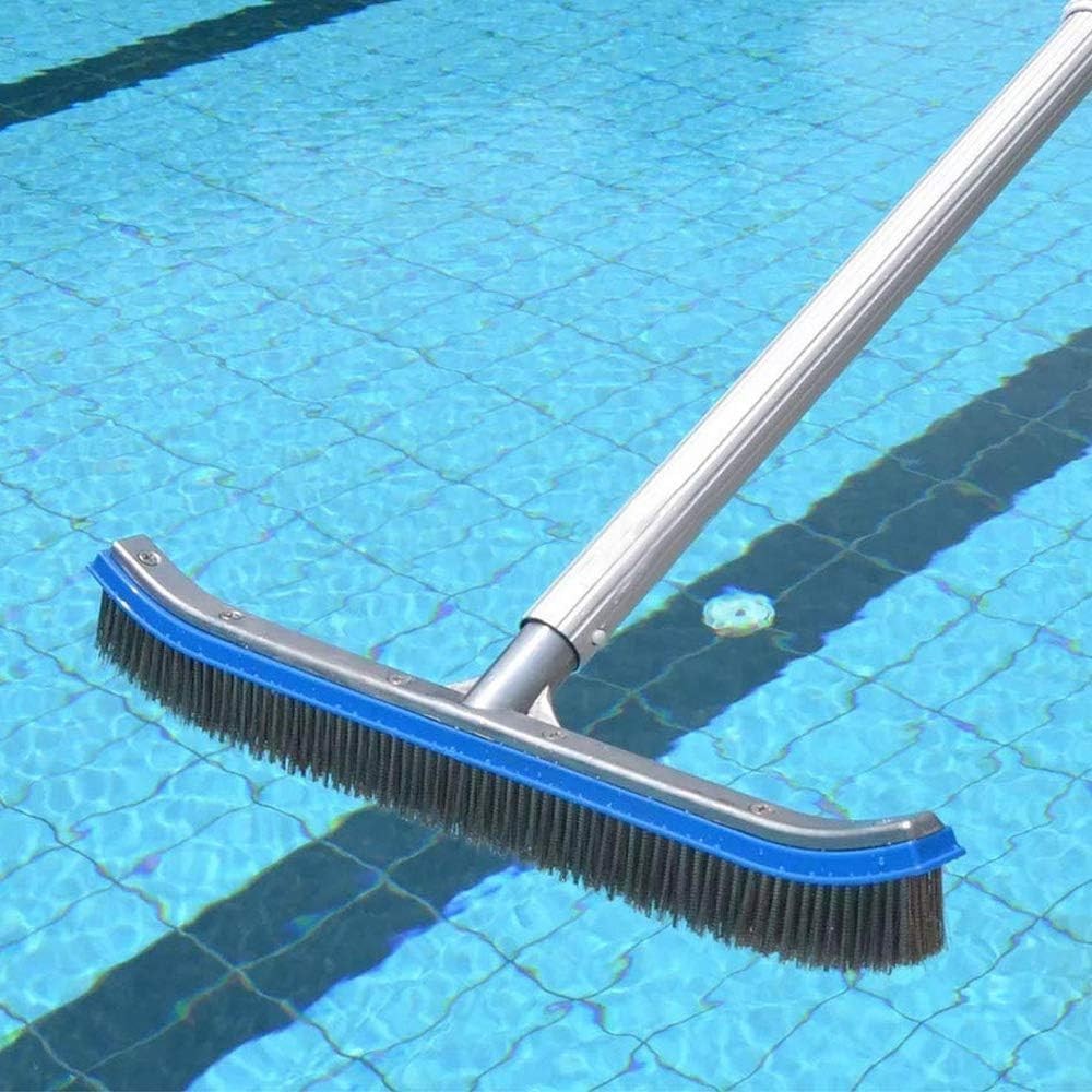 Pool Wall Tile Brush 18 In Aluminum Back Nylon Bristle Heavy Duty Cleaning Head