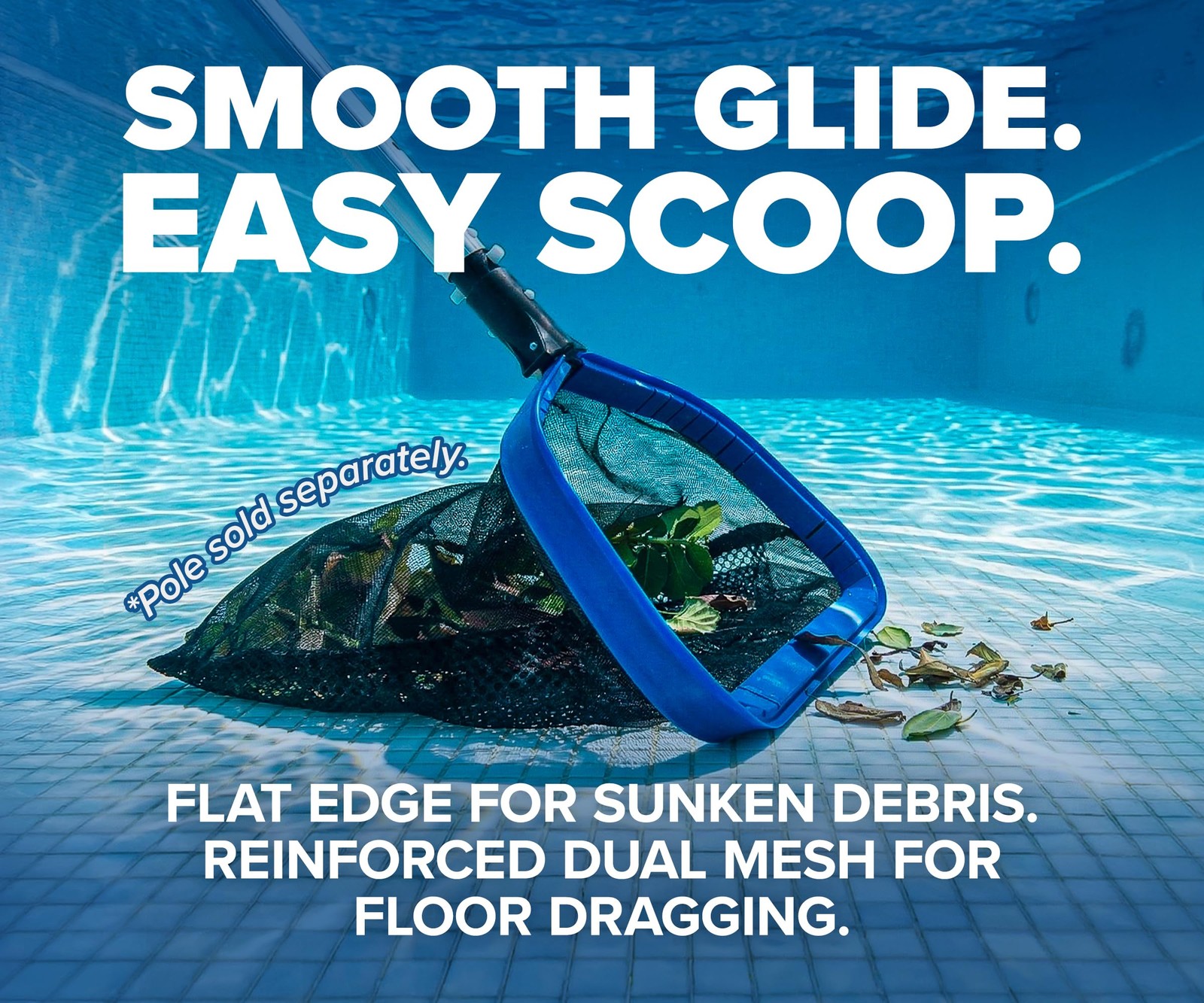 Pool Leaf Net Aluminum Frame Deep Bag Skimmer Inground Above Ground Swimming