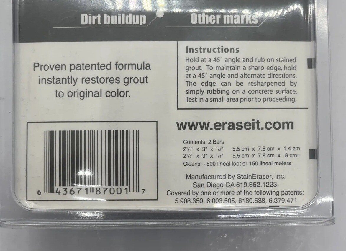 Stain Eraser 87001 Tile & Grout Erase it In-Ground Pools Spas Showers Floor NOS