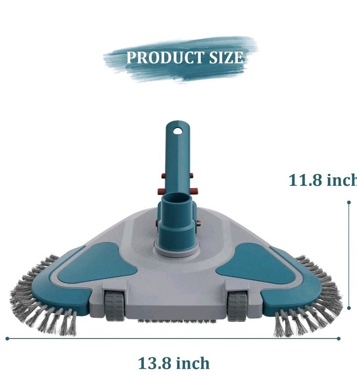 Upgrade Pro Weighted Triangular Pool Rotative Vacuum Head With Brush & Ez DEAL!