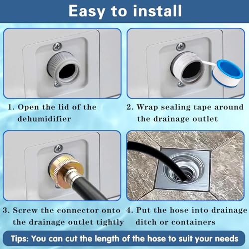Leakproof Dehumidifier Drain Hose 3/4 Inch FHT Connection Brass 12 Feet