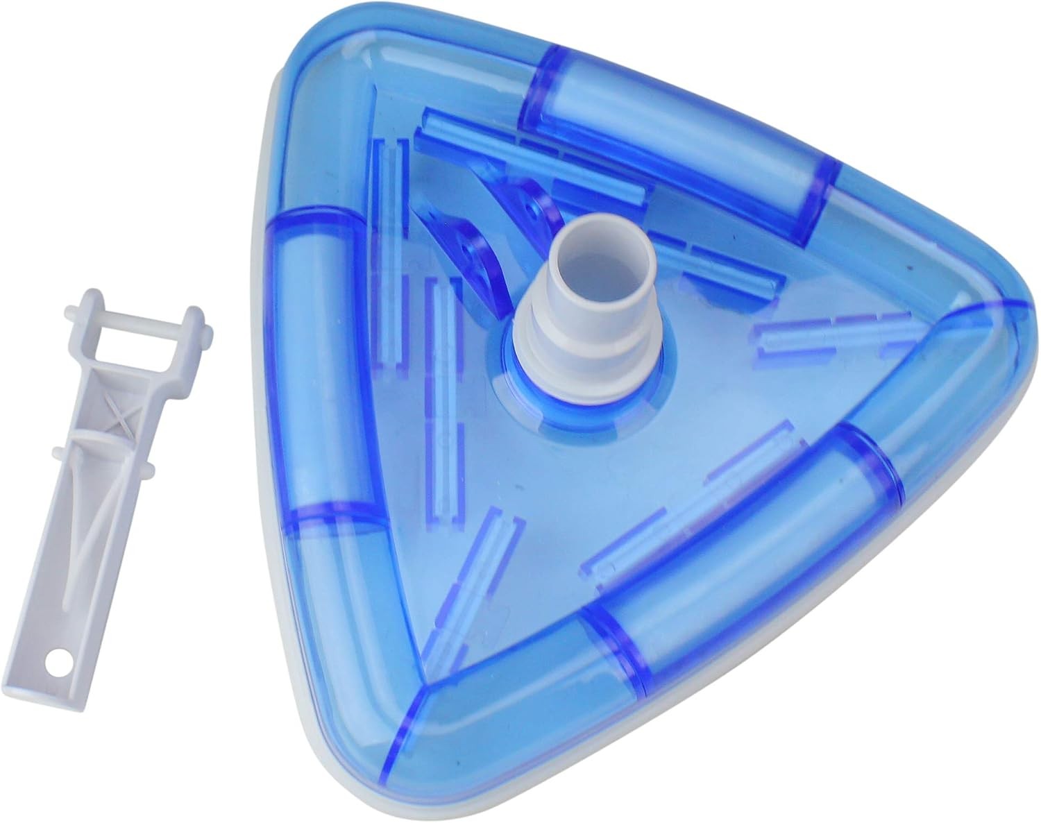 11&Prime; Blue and White Deluxe Triangular Swimming Pool Vacuum Head