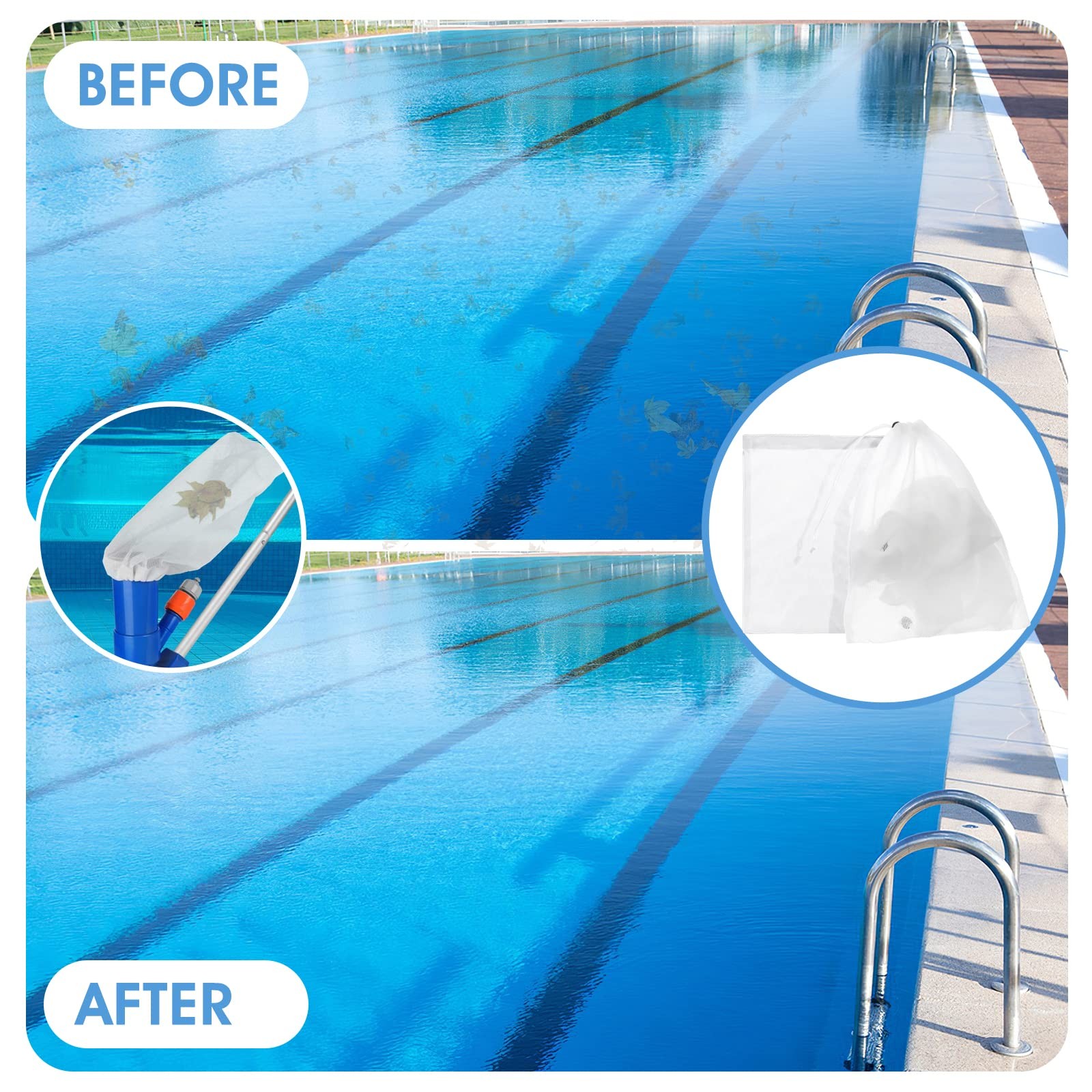 Thinp 6 Pack Pool Cleaner Net, 9 X 12.2 Inch Vacuum Fine Mesh…