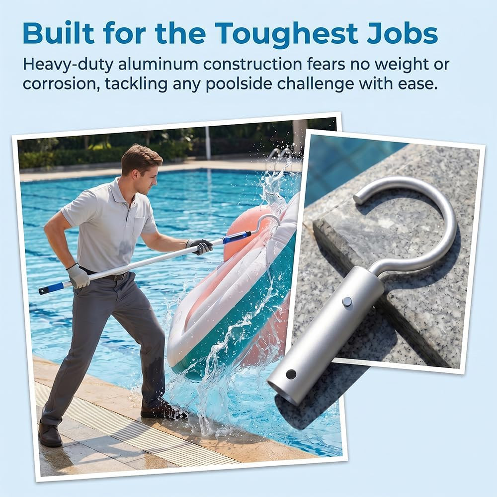 Hook for Robotic Pool Cleaners, Stainless Steel Pool Hooks for Poles Pool Vacuum