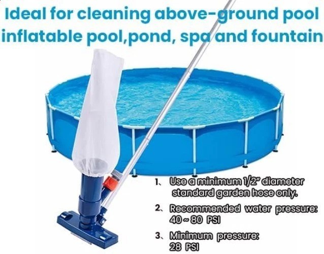 Upgraded Swimming Pool Jet Vacuum Cleaner Blue w/ 56