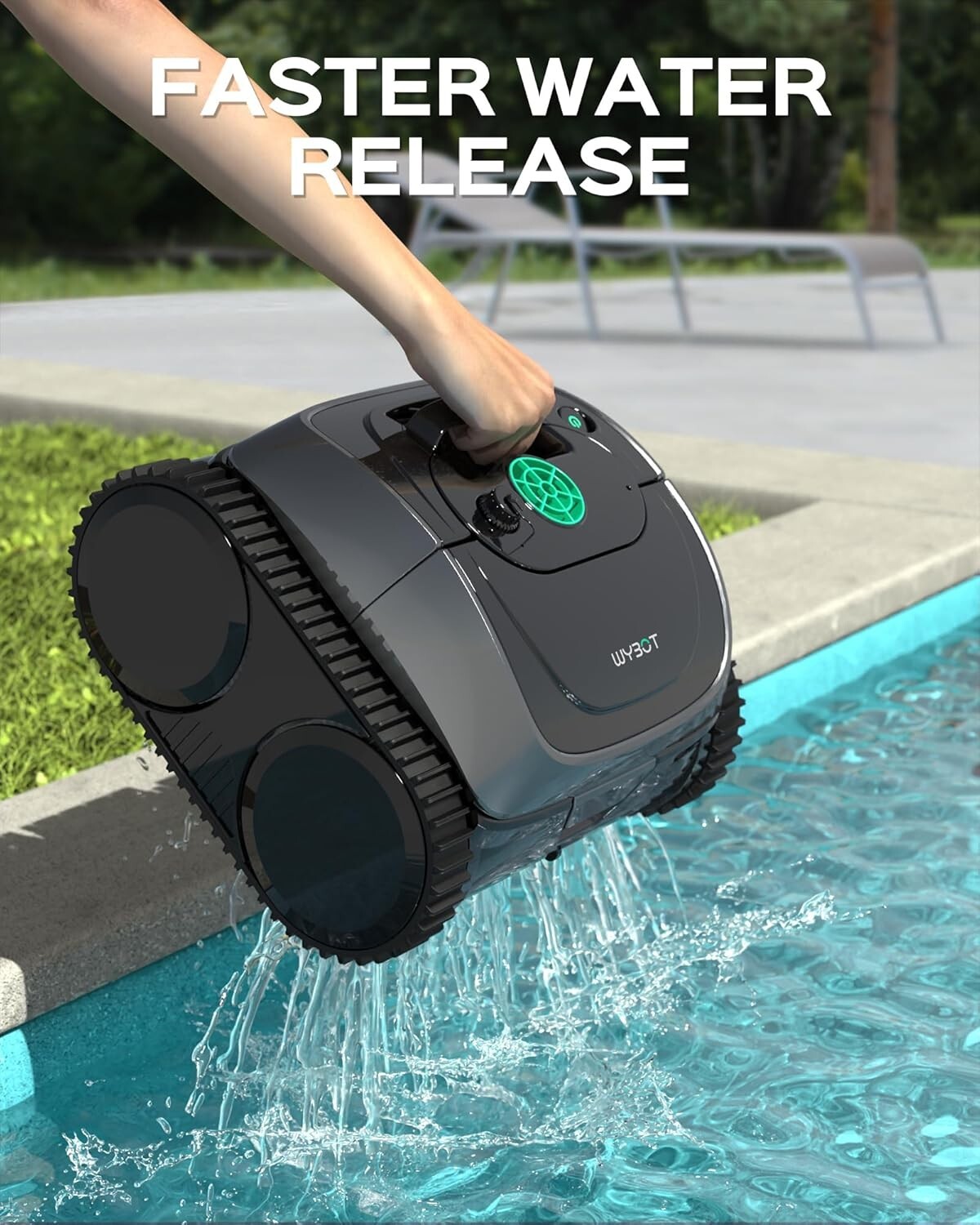 WYBOT C1 Pool Robot Vacuum, Smart APP Support, Auto Wall & Waterline Cleaning