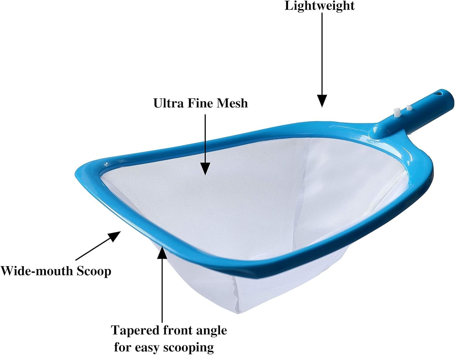 Efficient Pool & Spa Leaf Skimmer with Wide Mouth Design for Easy Cleanup