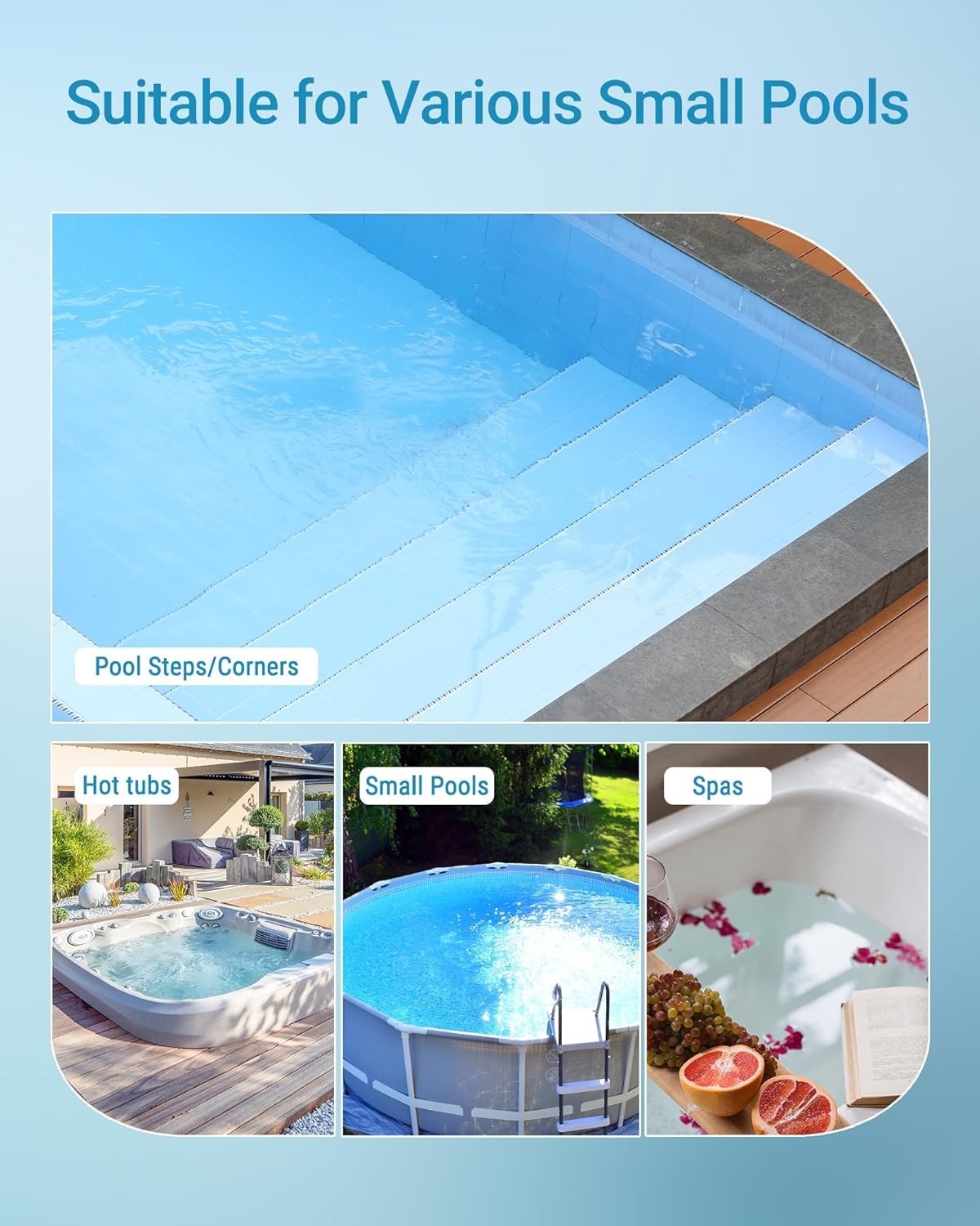 WYBOT Pool Robot Cleaner Vacuum with Dual Suction Heads, Telescopic Pole NEW