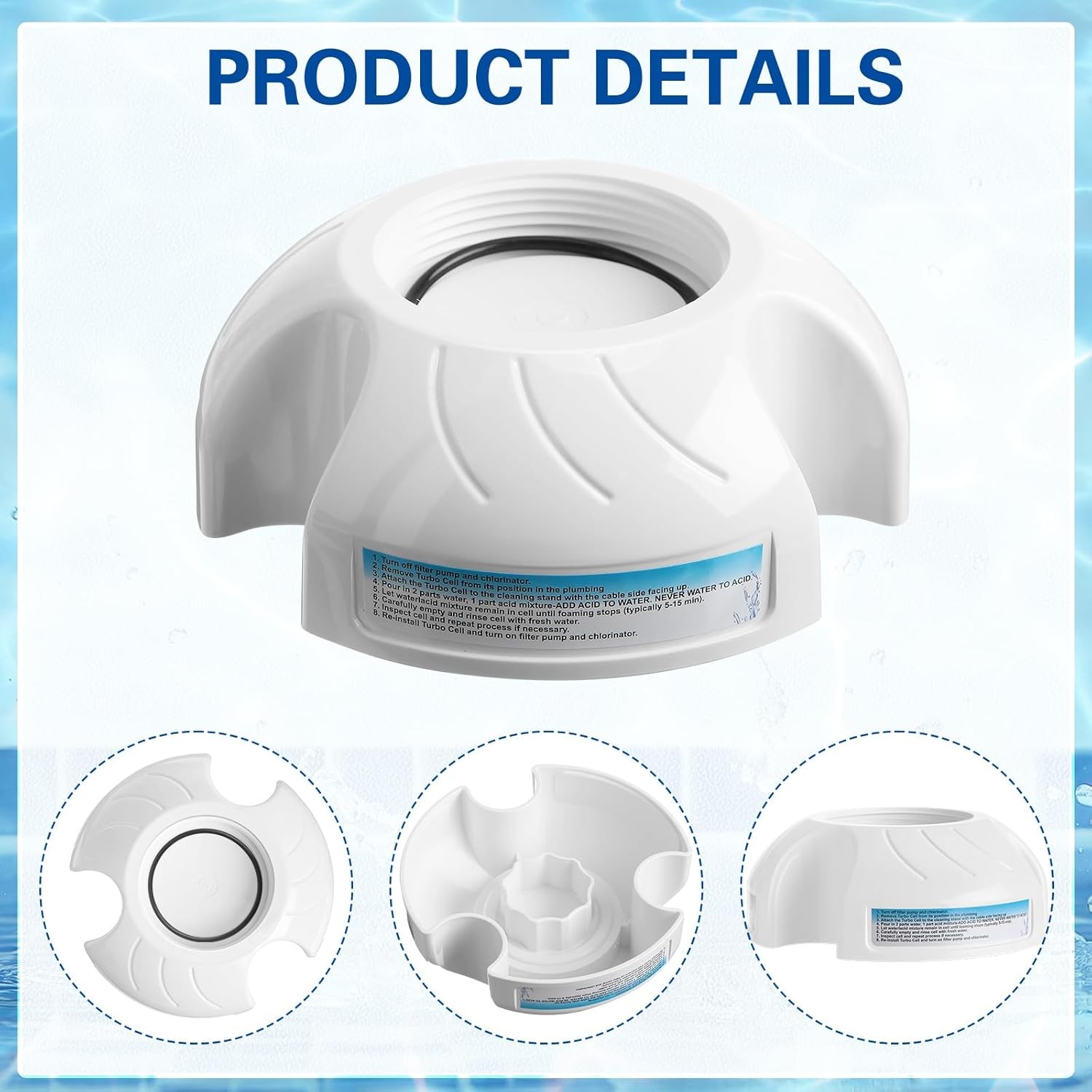 New Pool Salt Cell Cleaning Stand Cap W/ O-ring For Hayward / Goldline T-Cell