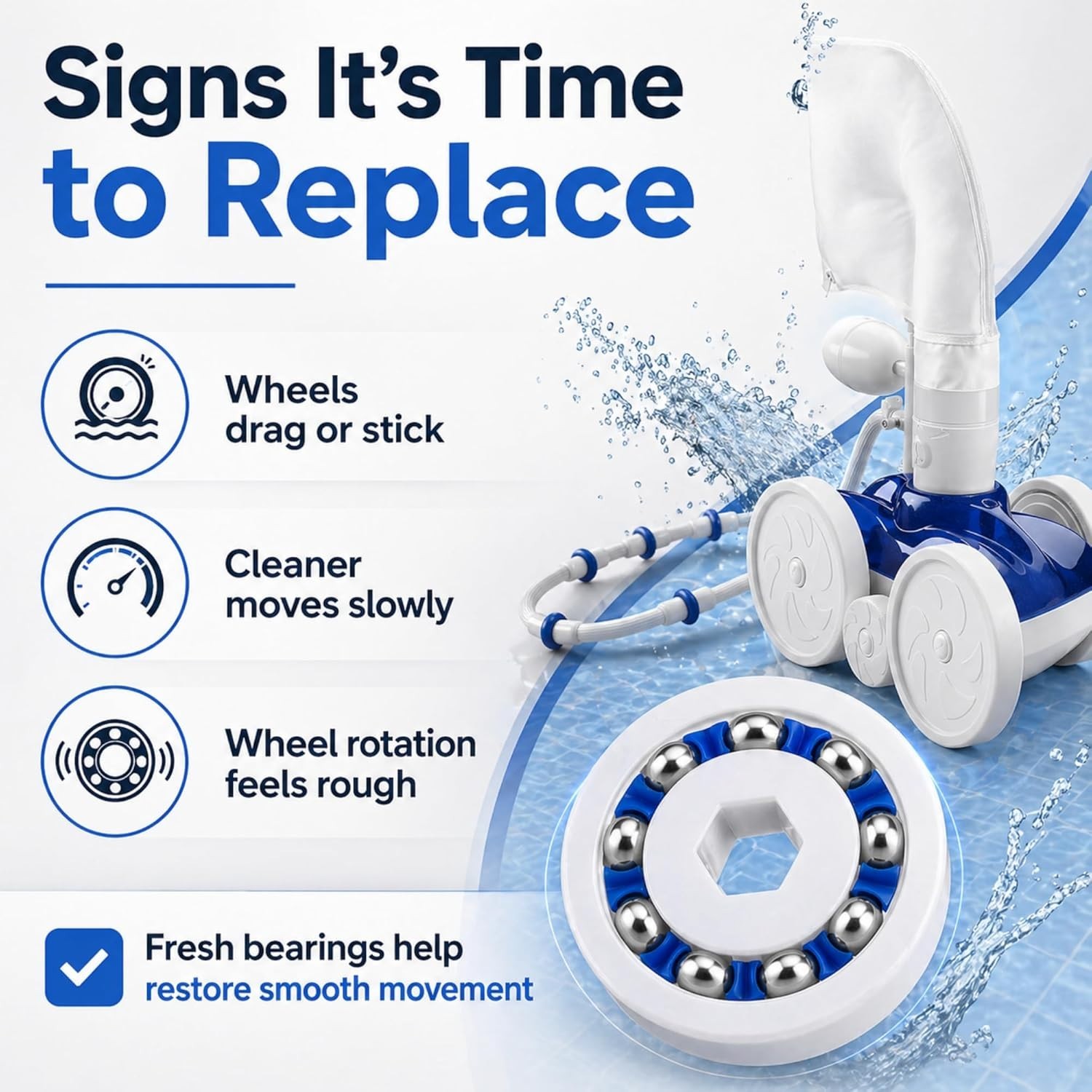 Restore Your Polaris Pressure-Side Pool Cleaner: 8 Pack Bearing Replacement Set