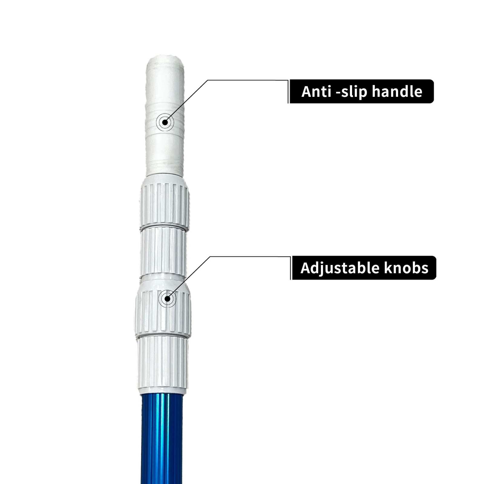 Durable 4-12 Ft Telescopic Pool Pole for Pool Cleaning, Anodized Aluminum Ext…