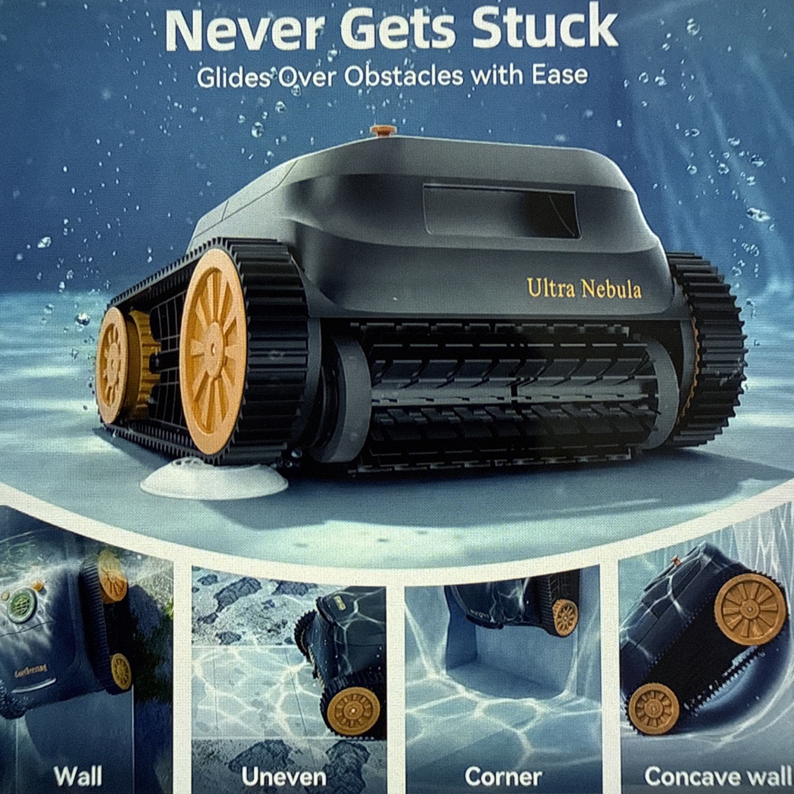 CoasTeering Ultra Nebula Smart Robotic Pool Vacuum, 5580 GPH, 3229 SqFt, 180 Min