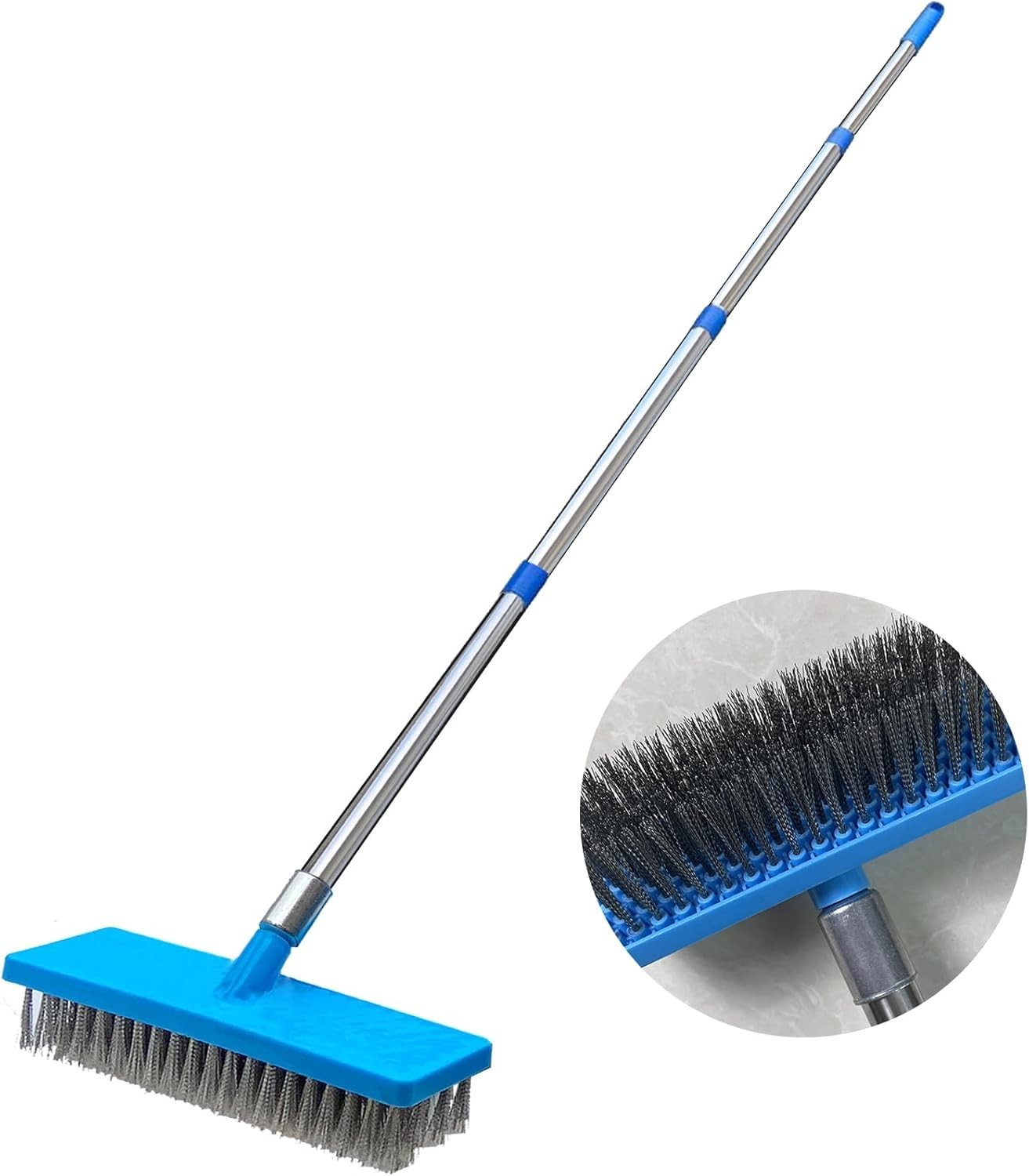 Heavy Duty 65&Prime; Stainless Steel Pool Brush for Concrete and Patio Cleaning