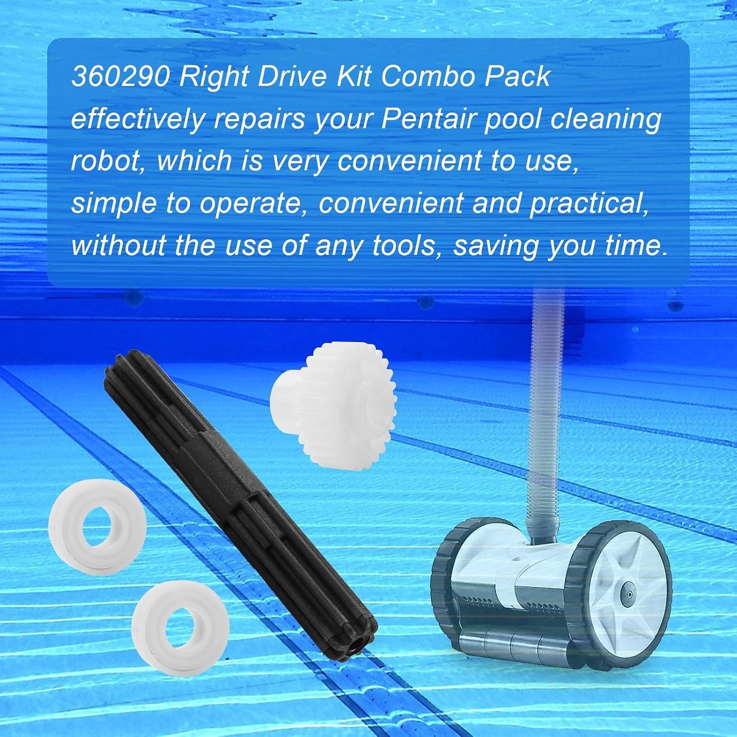 Pool Cleaner Replacement Parts for Pentair 360290 Rebel Right Drive Kit Beari…
