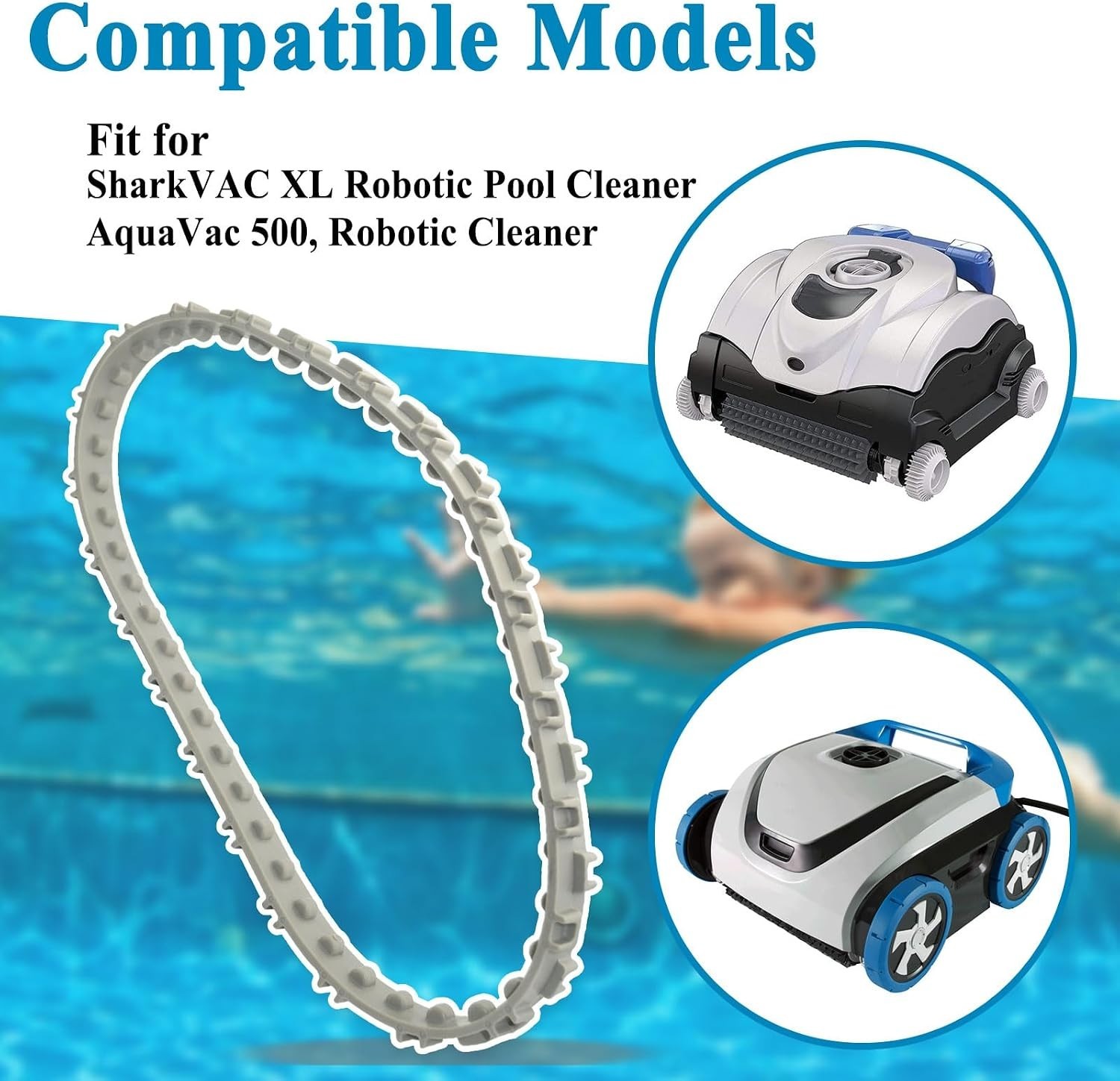 Drive Track Belt Replacement for SharkVac XL Robotic Pool and Spa Cleaners, Gray