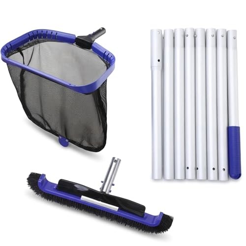 All-in-One Swimming Heavy Duty Deep Leaf Skimmer Net with Pool Cleaning Kit