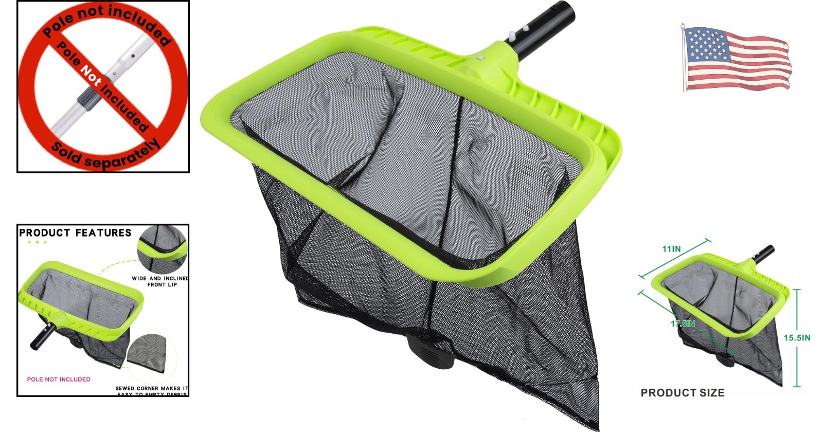 Corner Sewed Pool Skimmer Net with Child-Safe Design – Perfect for Home Use
