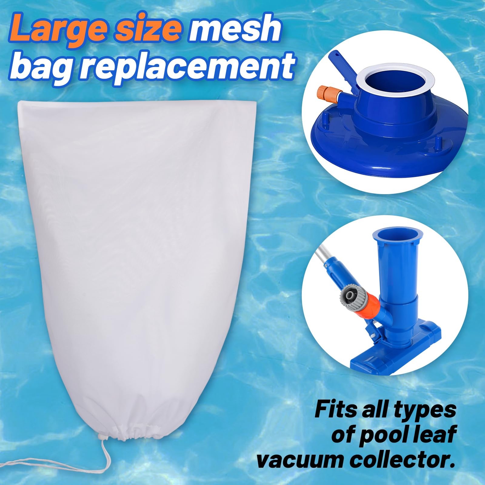4 Packs High-Density Fine Mesh Replacement Bag- 16&Prime; x 24&Prime; Vacuum Pool Cleaner…