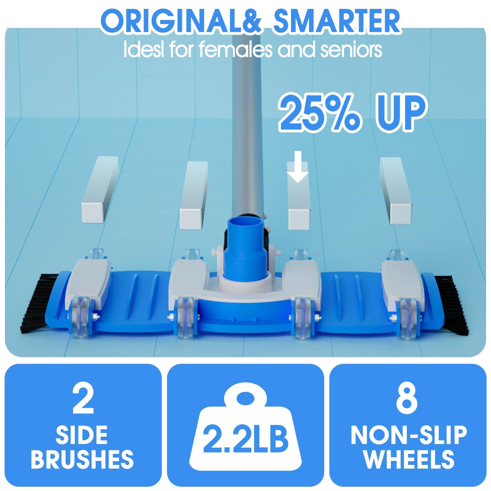 2026 Pool Vacuum Head with Swivel Handle – 16in Eazy-to-Use Daily Cleaning Va…