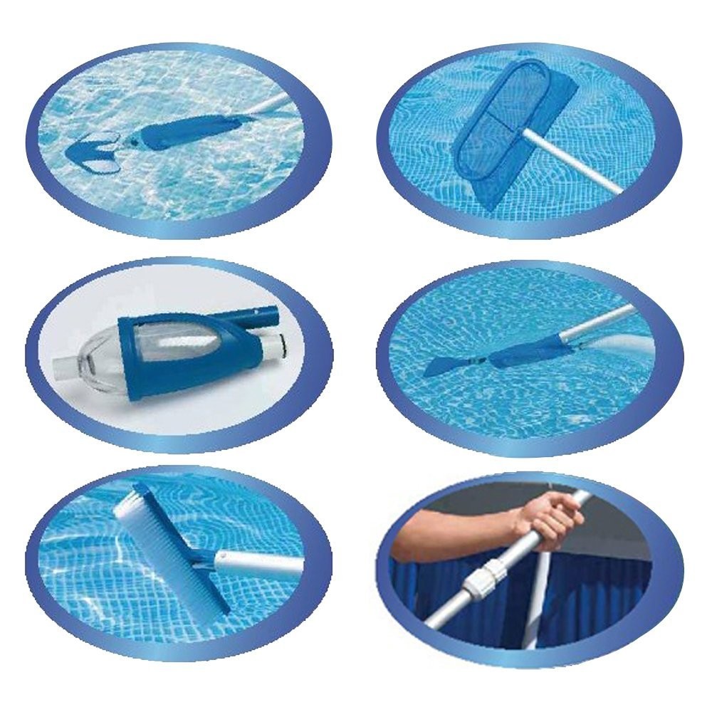 ***USEDOPEN BOX Intex Deluxe Cleaning Maintenance Swimming Pool Kit with Vacuum