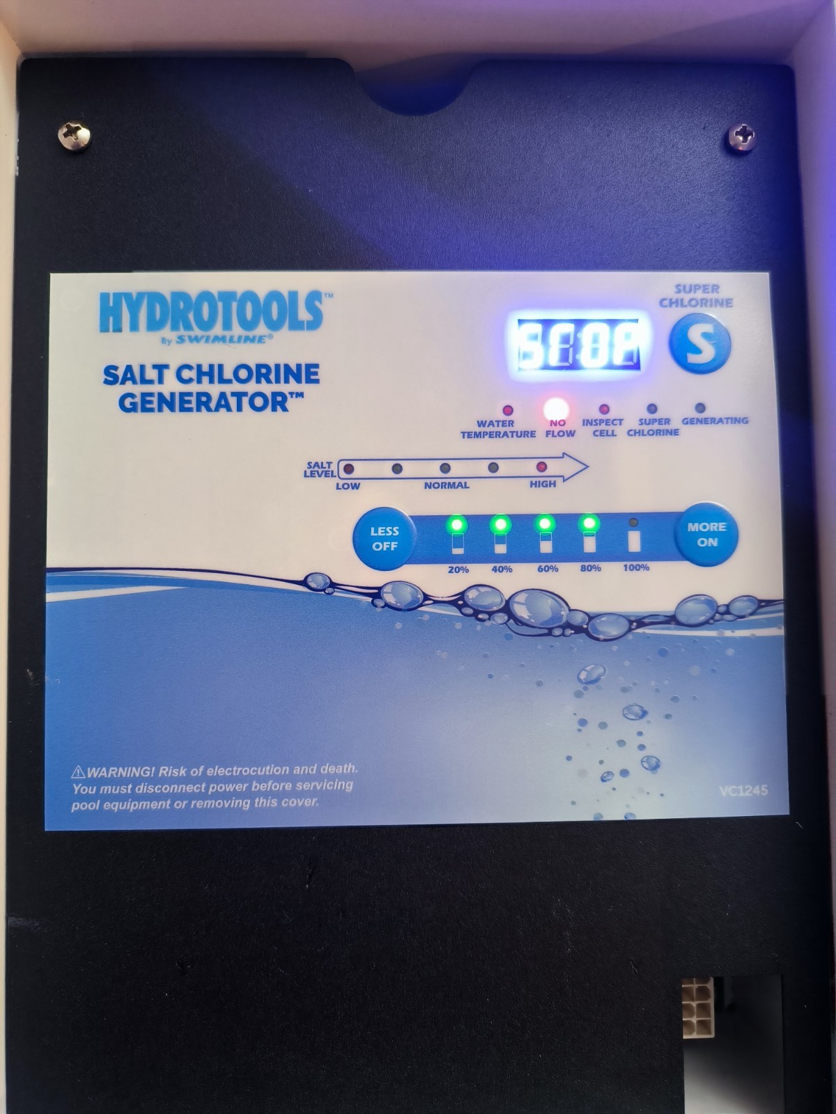 Swimline 87625 Salt Water Chlorine Generator System, 25K Gallon Swimming Pools