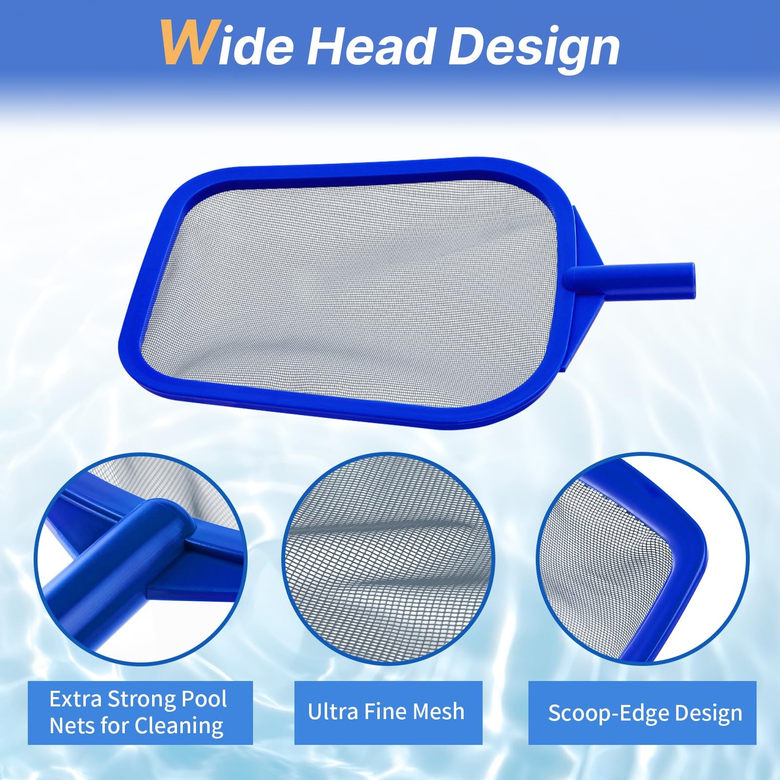 Pool Skimmer – Hot Tub Skimmer Spa Net with Pole, 26 », Ultra Fine Mesh Net S..