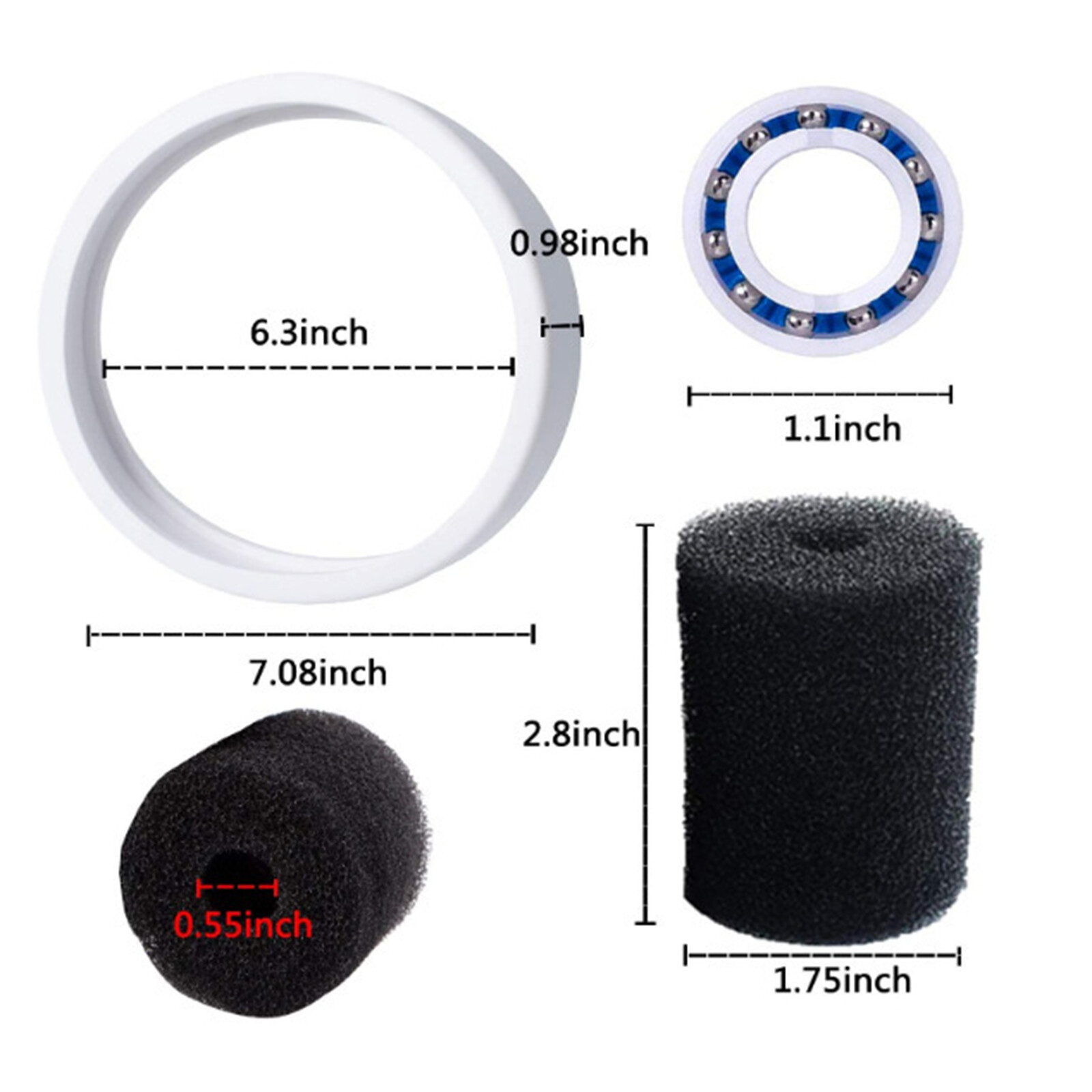 Tire Sweep Tail Scrubber Ball Bearing Wheel Kit For Polaris Pool Cleaner 180 UE