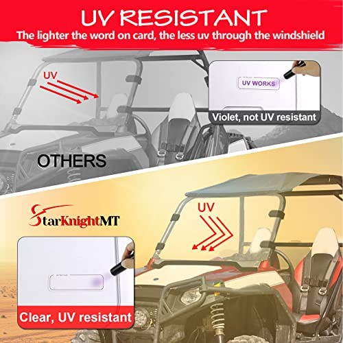 Scratch-Resistant UTV Front Full Windshield Compatible with Polaris RZR 800 S