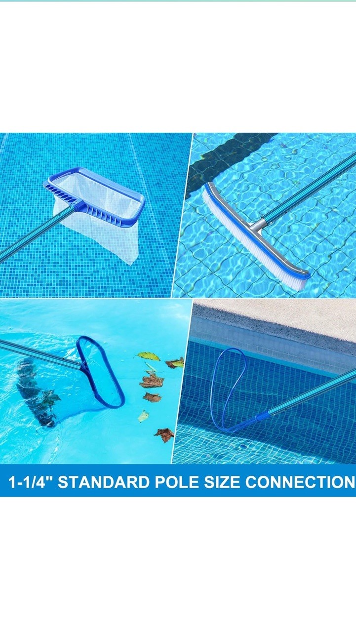 Aquatix Pro Swimming Pool Pole, 15 Foot, 1.3mm Commercial Thickness, Strong 3 &