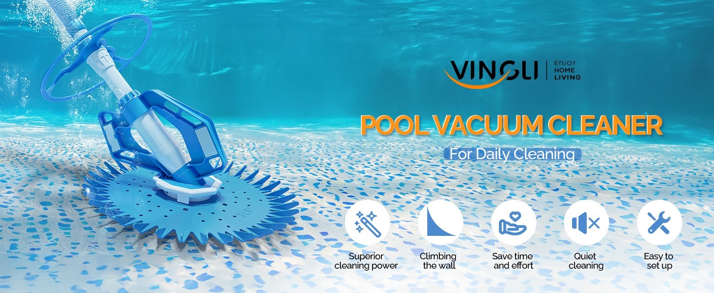POOL VACUUM Cleaner Automatic SWEEPER Swimming Pool CREEPY Crawler 16&prime; HOSE Blue