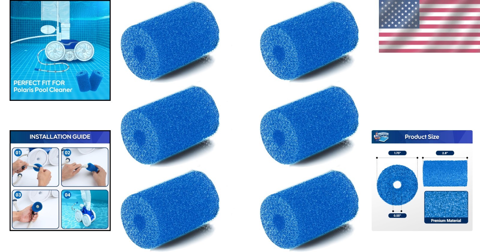 High-Quality Tail Scrubber 6-Pack for Polaris Pool Cleaner – Extend Filter Life