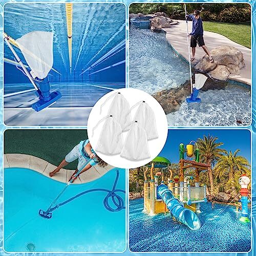 4 Pack Pool Leaf Vacuum Net Bag Replacement for Swimming Pool