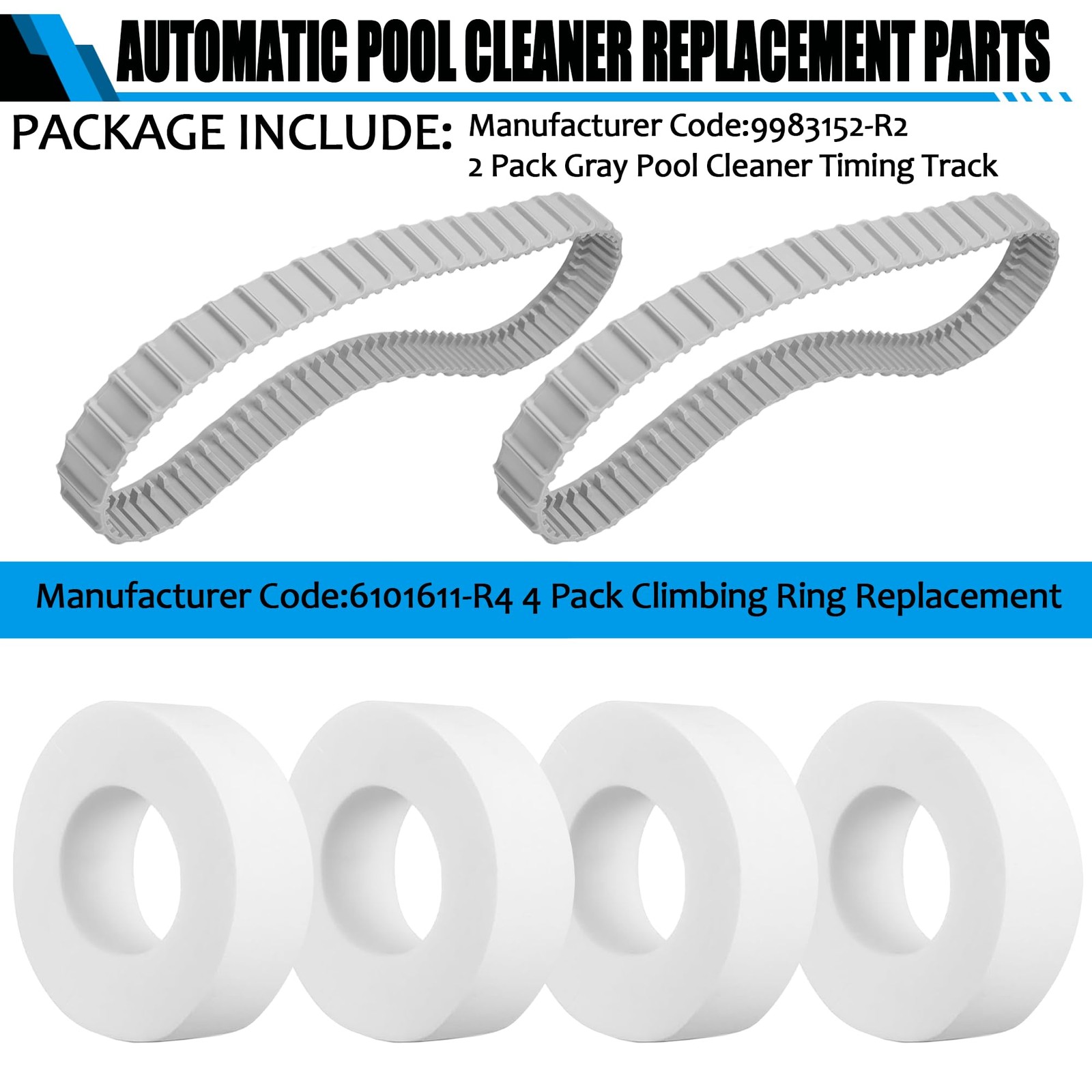 (6 Pack) Automatic Pool Cleaner Replacement Parts, 9983152-R2 Gray Pool…