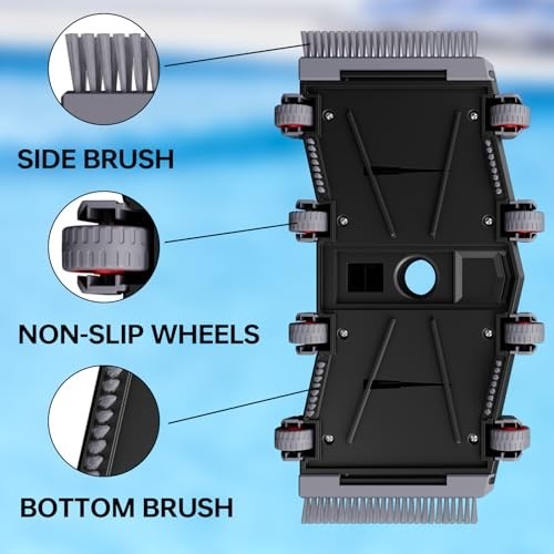 Sepetrel Weighted Flexible Pool Vacuum Head CPVH-003 w/ Wheels & Brushes New