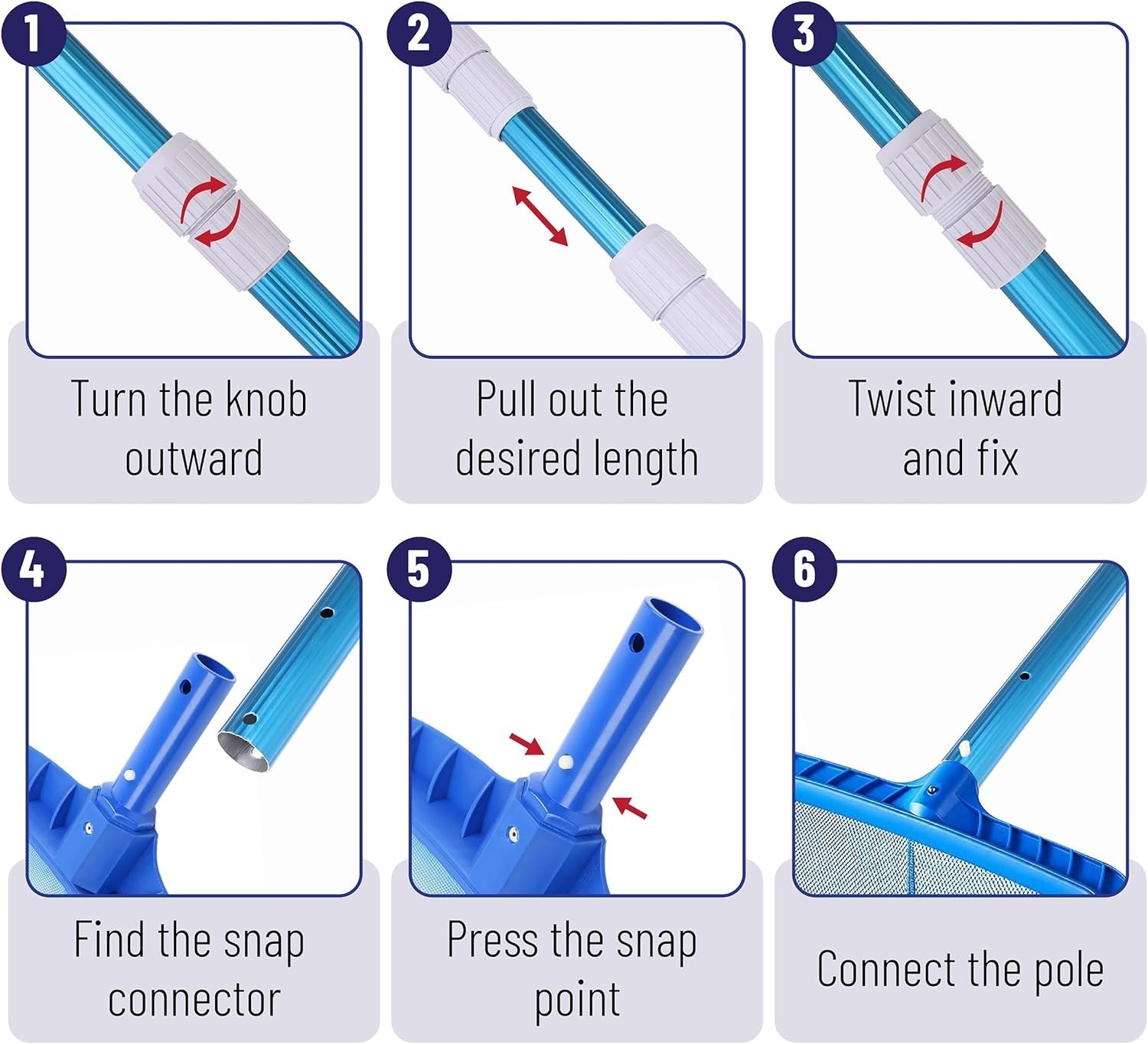 Versatile 12Ft Pool Cleaning Pole – Durable Aluminum with Easy Attachment System