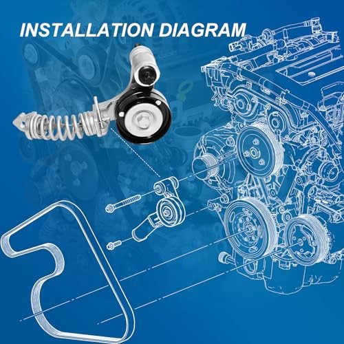 Drive Belt Tensioner Assembly Replacement Fits Chevy Cruze 2011-2016, 25195388