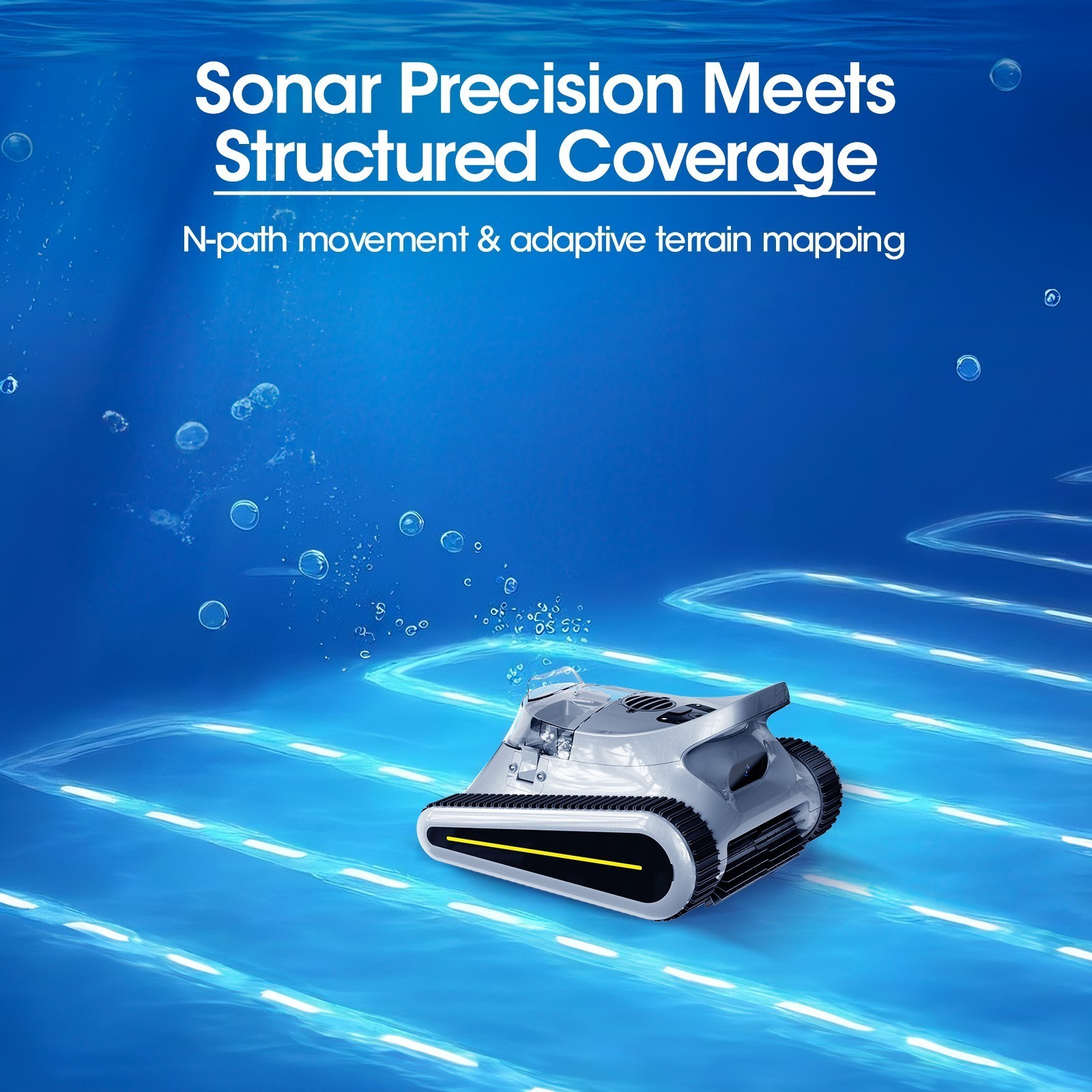 SEAUTO Cordless Robotic Pool Cleaners Wall Climbing Pool Cleaner 2,150 Sq.ft