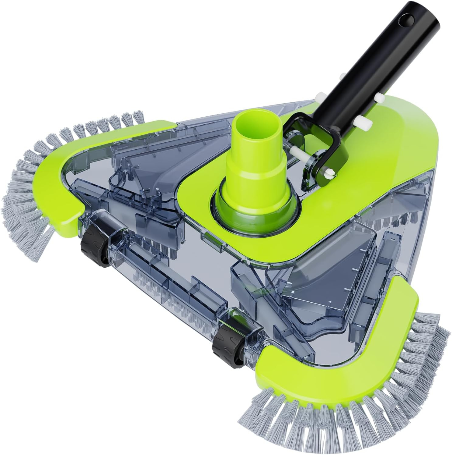 Upgrade Pool Vacuum Head with Wheels & Side Brushes for Pool Cleaning