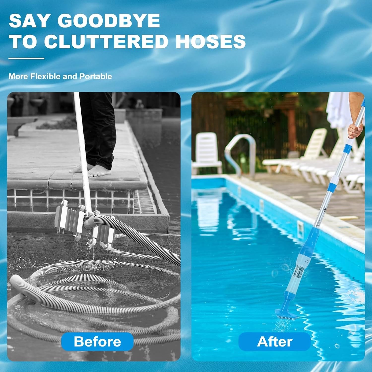 4 in 1 Cordless Rechargeable Small Pool Vacuum spa hot tub 90 Mins Running Time